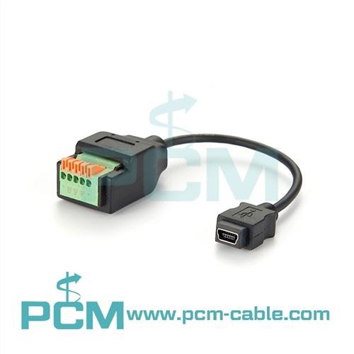 Mini USB zásuvka na pružinovou svorkovnici