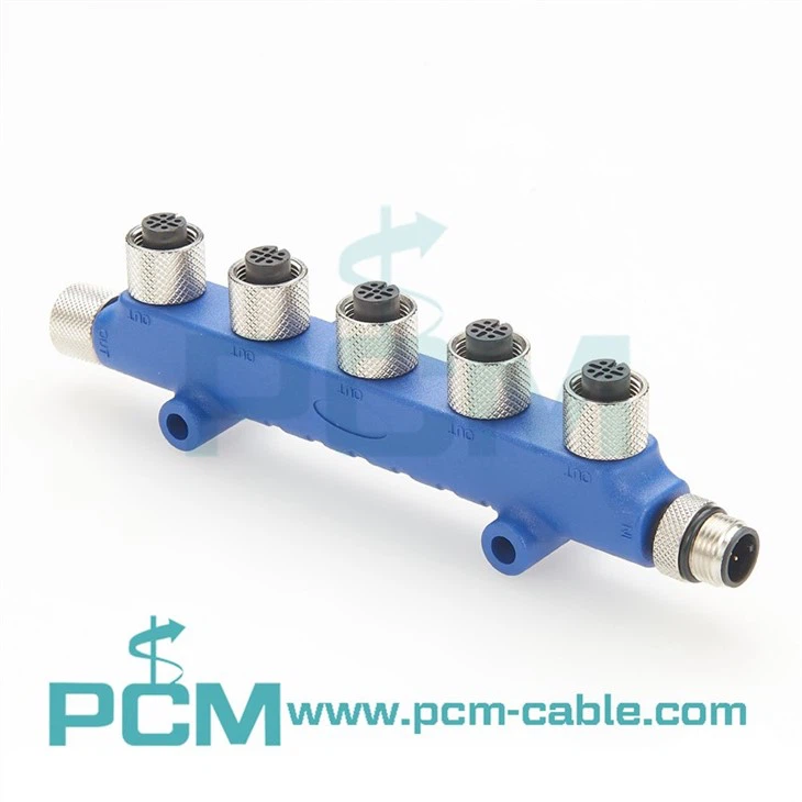 6-Port Eurofast Junction Box M12 Connector