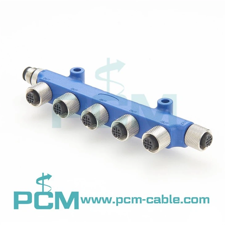 6-Port Eurofast Junction Box M12 Connector