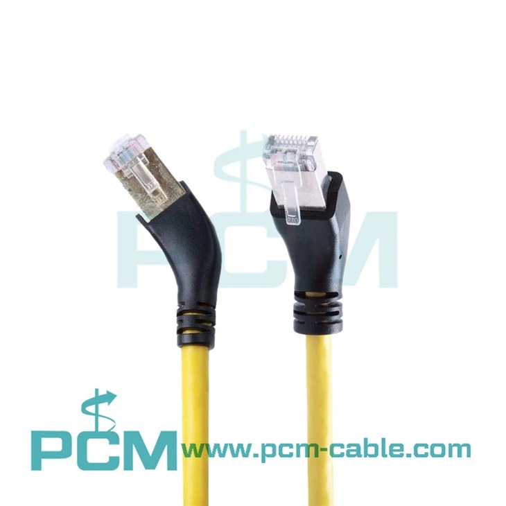 CAT5E stíněný 45stupňový propojovací kabel RJ45
