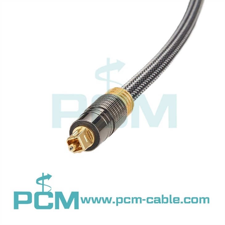 Digitální optický audio kabel Toslink Pozlacený kabel z optických vláken samec do zástrčky