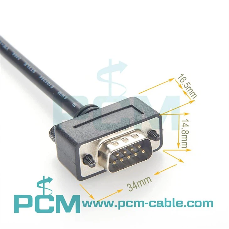 Nízkoprofilové RS232 DB9 kabelové profilové konektory M/F