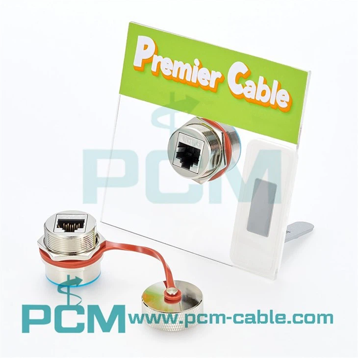 RJ45 Bulkhead Coupler for Cat6, Female to Female, Shielded, Industrial