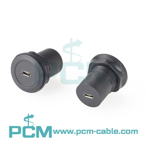 22mm Micro USB Jack to Jack adaptér do zásuvky pro montáž na panel