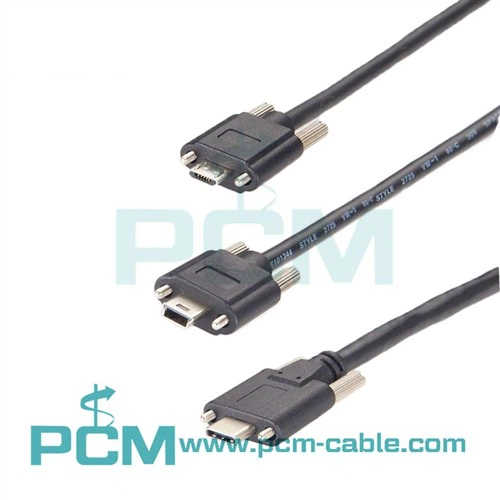 Micro USB kabel s pojistnými šrouby