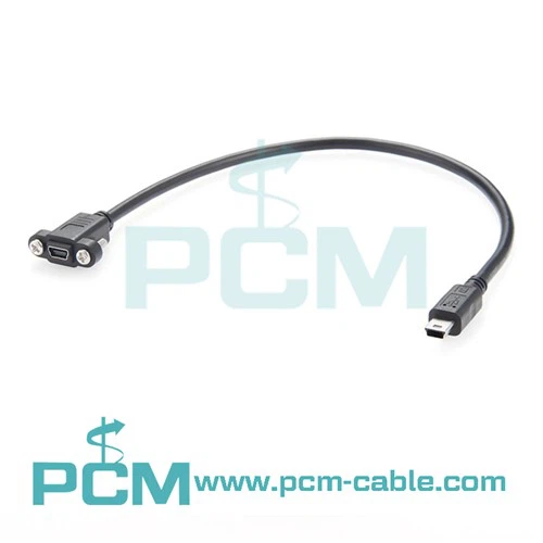 Mini USB prodlužovací kabel pro montáž na panel