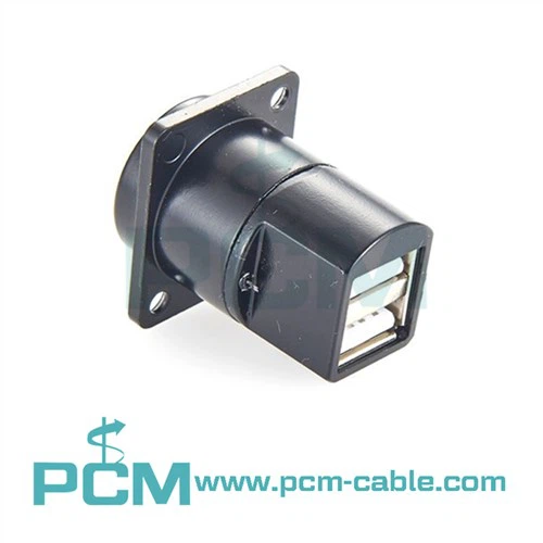 Skládaný konektor USB zásuvky Panel Mount