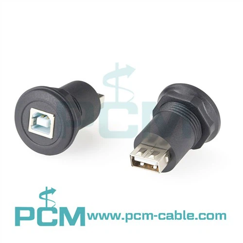 Konektor USB B na konektor USB A kulatý adaptér pro montáž na panel