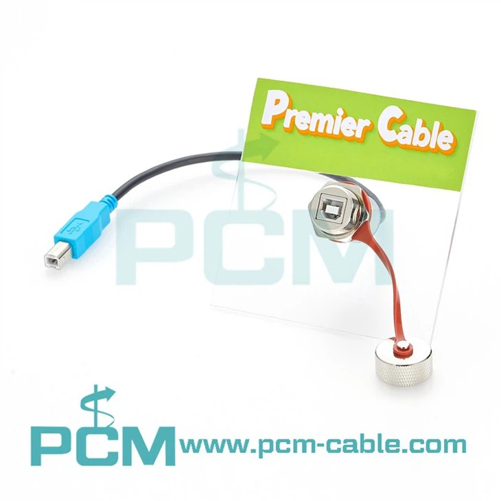 Meter Waterproof USB Type B Cable with Screw Mating Style