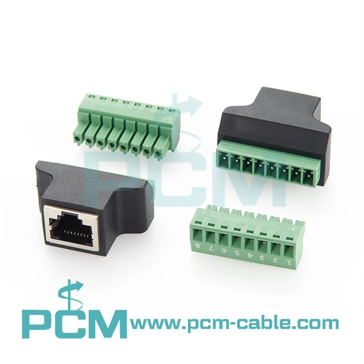 RJ45 Female to 8 Pin Screw Terminal adaptor