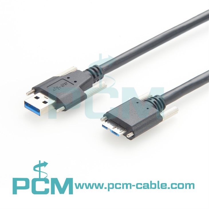 USB 3.0 type micro B with screw lock