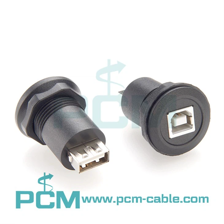 Panel Mount USB B to USB A Adapter for Device Integration