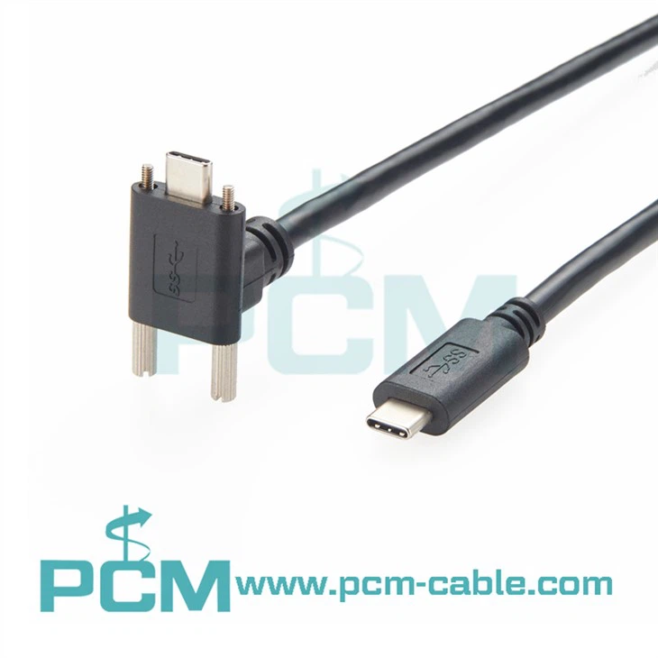 Úhlový USB 3.1 typu C duální šroubové zámek kabel kamery