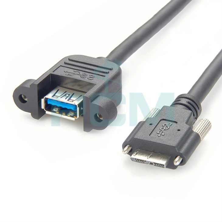 USB 3.0 Vision Cable USB 3.0 Type A Female to Micro USB with Dual Screw Lock
