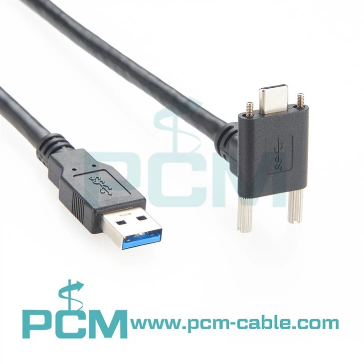 Secure USB-A 3.0 to USB-C Panel Mount Cable for ZED 2i Camera