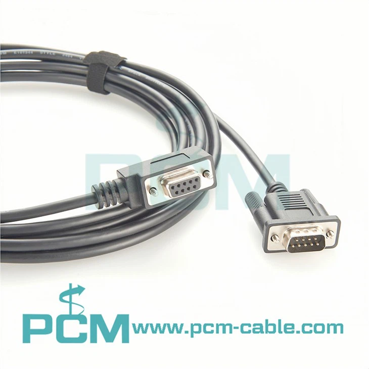 Nízký profil DB9 RS232 kabel db9 samec rovného na db9 ženský pravý úhel kabelu