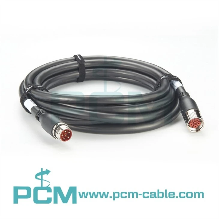 M23 6 Pin Male to Female Cordset for Robotics, Motors, and Industrial Automation