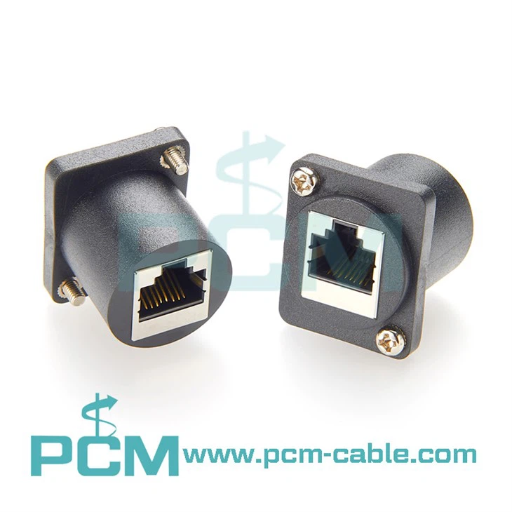 D type cat 6 chassis panel mount connector