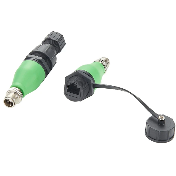 M12 to RJ45 Bulkhead Adapter Waterproof M12 X Code 8 Pin to RJ45 M12 to RJ45 Bulkhead Adapter Waterproof M12 X Code 8 Pin to RJ45