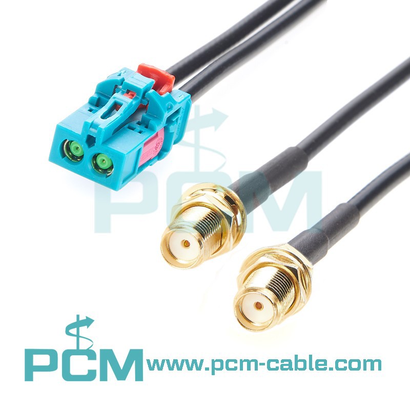 Fakra-Mini 2-in-1 Connector to Dual Female SMA Connector Assembly Fakra-Mini 2-in-1 Connector to Dual Female SMA Connector Assembly