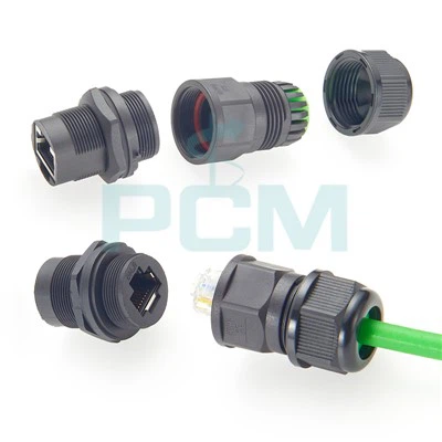 IP67 Vodotěsná spojka RJ45 pro montáž na přepážkový panel