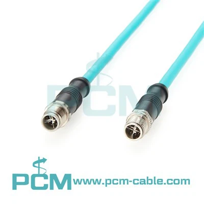 M12 X-Code CAT6A 10G F/UTP SHIELDED Průmyslový kabel Ethernet