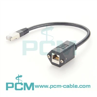 Prodlužovací kabel Ethernet RJ45 Cat6A Cat8 pro montáž na panel