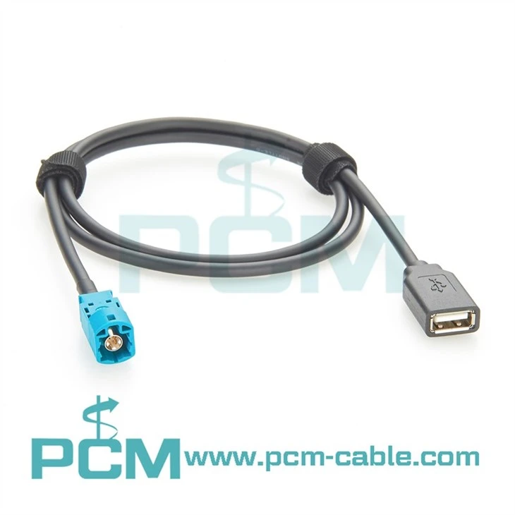 USB 2.0 Type-A Female to HSD 4P Male Cable  Automotive Retrofit & Data Adapter