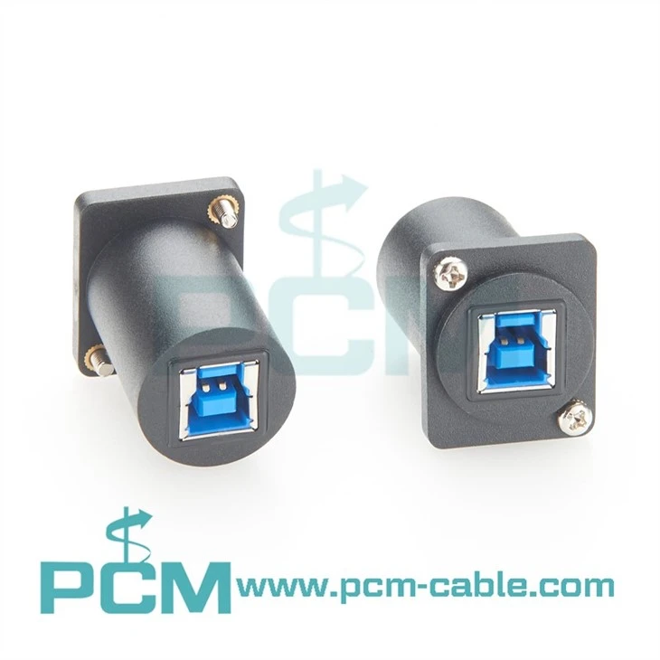 PCM-0870 USB 3.0 Type-B Female Feed-Through Connector for Neutrik D-Cut Panels